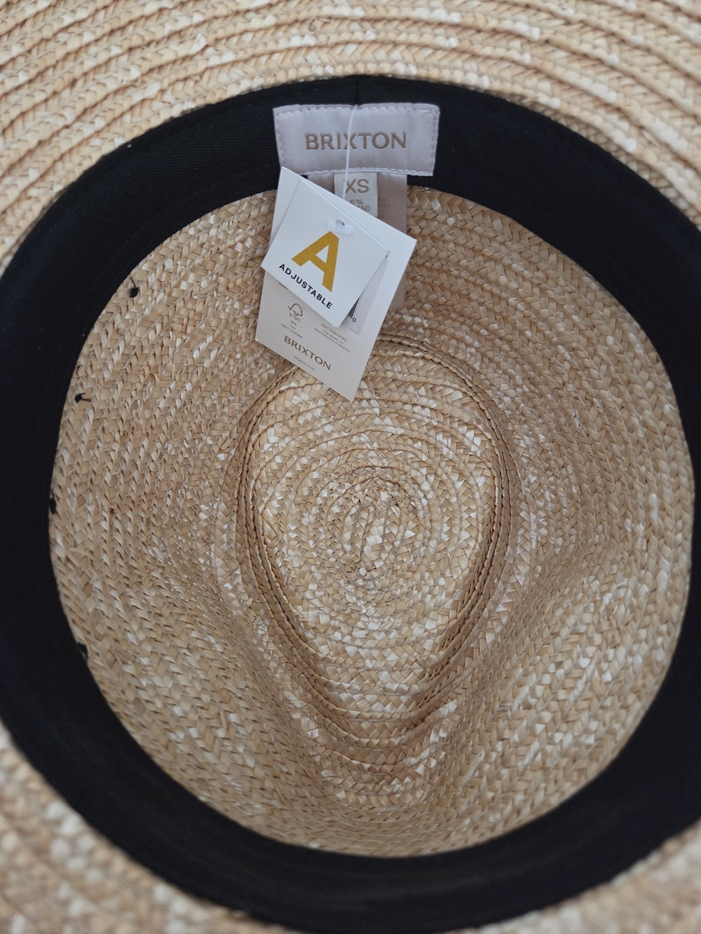 Brixton Joanna Straw Panama Hat with Black Band - Picture 3 of 3